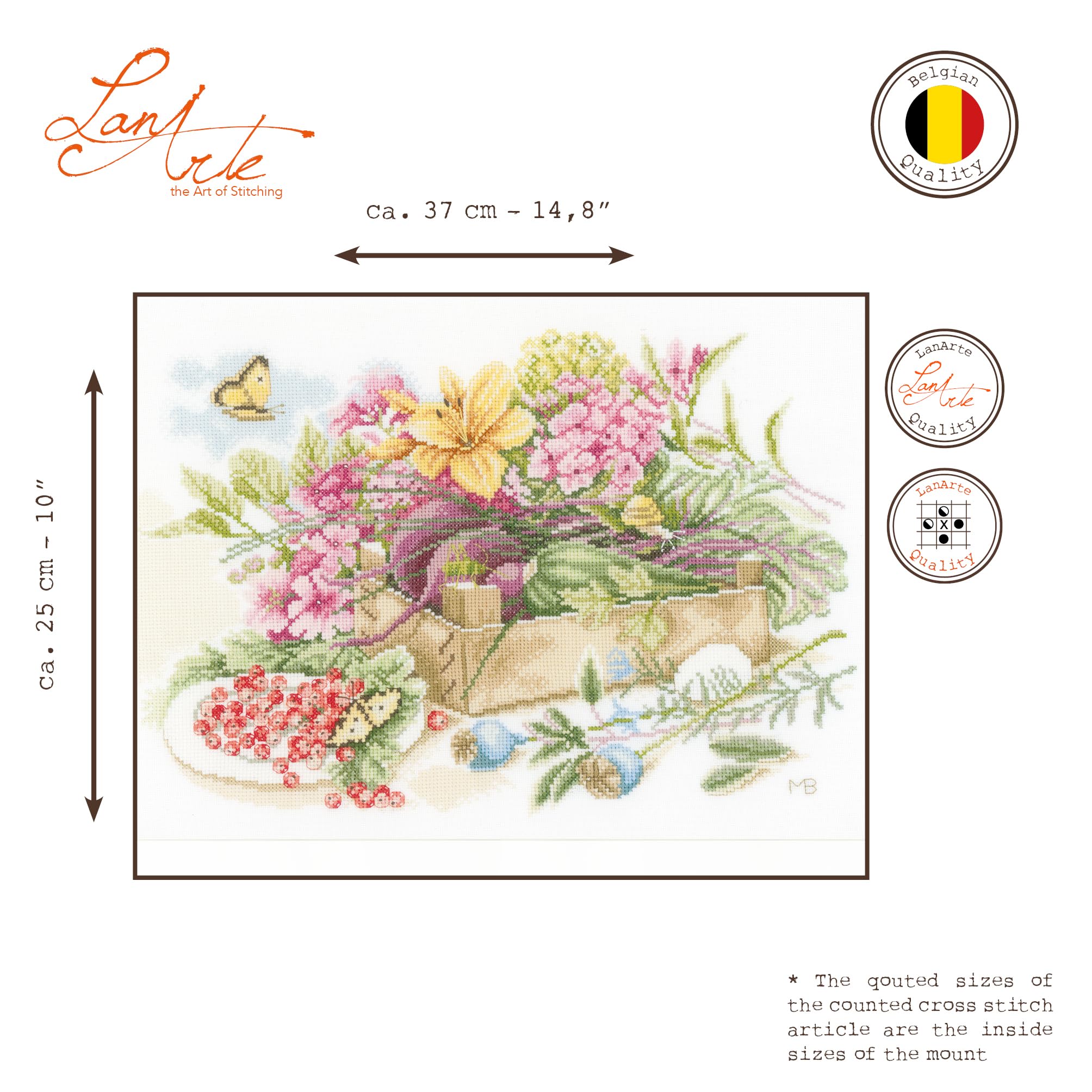 LANARTE Kit Punto Croce Contato AUTUNNO Decorativi Per