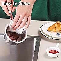 Vista 6 de Mini sartén con tapa, olla de acero inoxidable de tres capas con mango que se mantiene fresco y compatibilidad con todas las placas de cocina