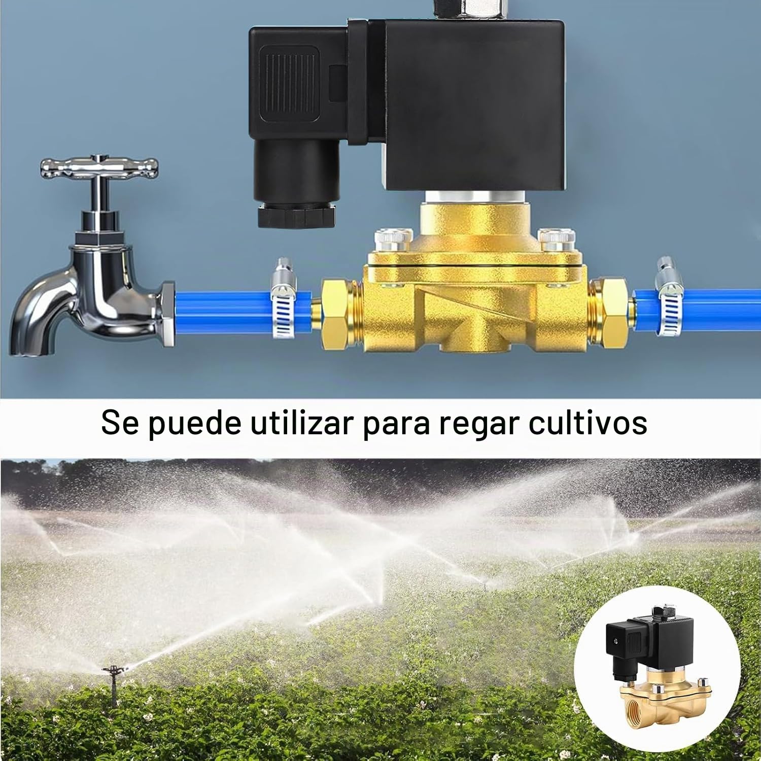 Electroválvula de latón, válvula magnética eléctrica, válvula solenoide de latón, control directo para agua y aire, 1" 220 V CA