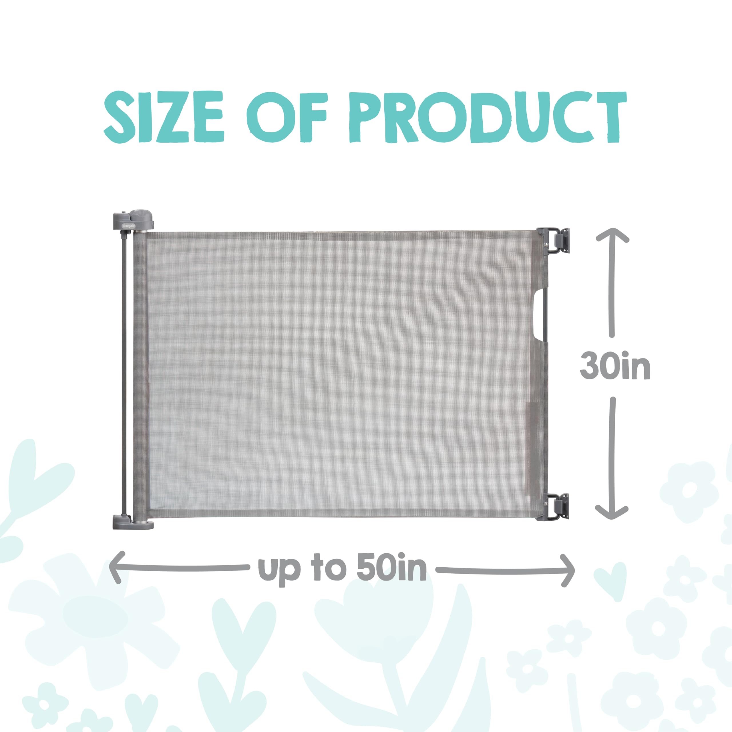 Regalo Safety 50" Retractable Mesh Baby Gate, Bottom of Stairs & Doorways — Amazon image 2
