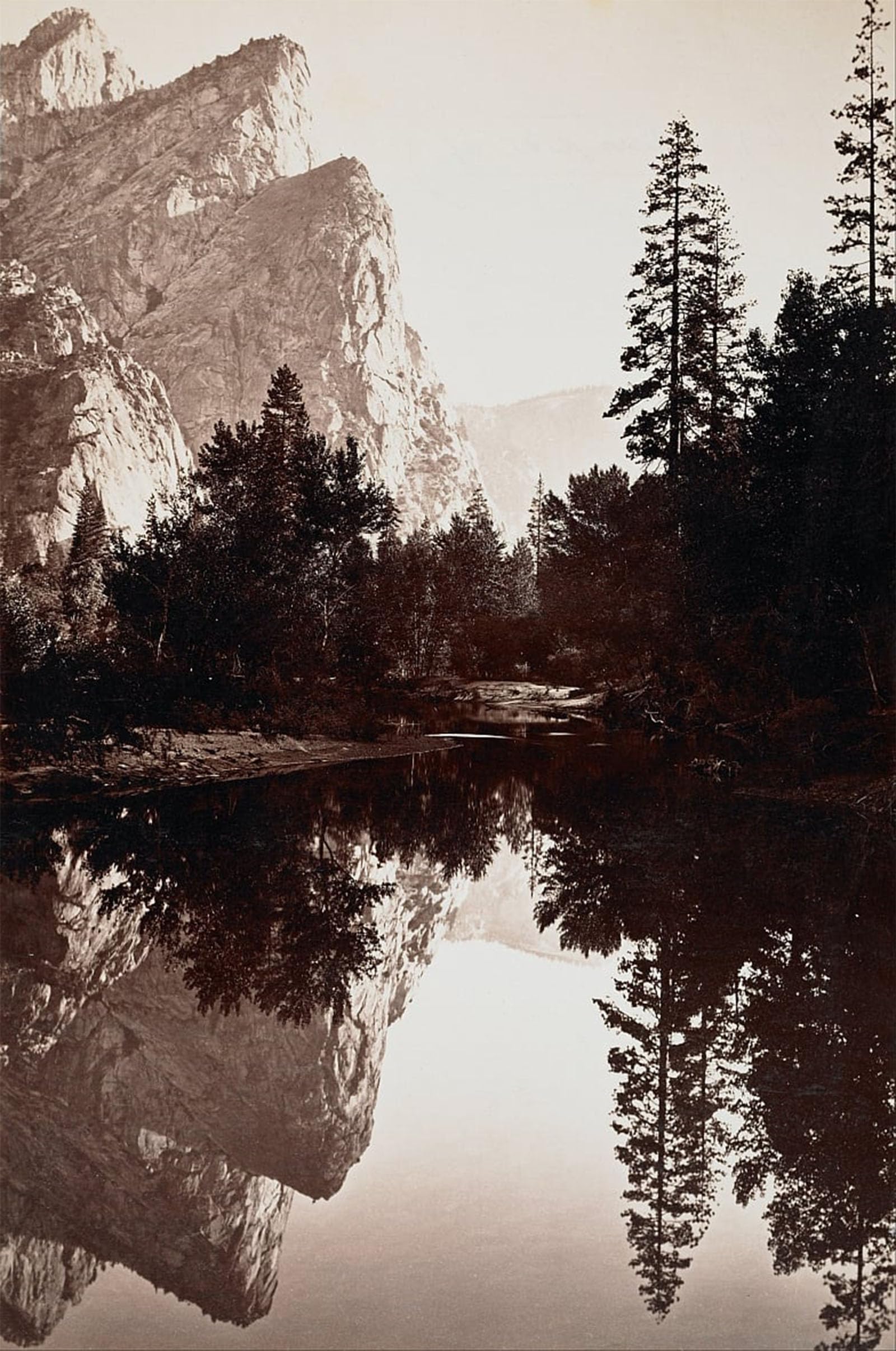 Serendipitp No Frame Vintage Wall Art Canvas Nordic Poster Canvas Print Picture Three Brothers By Carleton E. Watkins Wall Art Poster For Home Decor 60X90cm