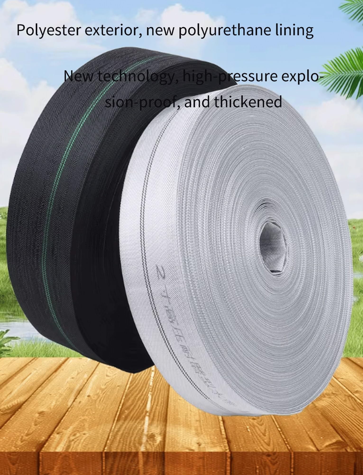 Layflat Manguera de descarga, manguera de retrolavado resistente para bomba de piscina, tubo de drenaje de agua flexible para construcción y riego agrícola