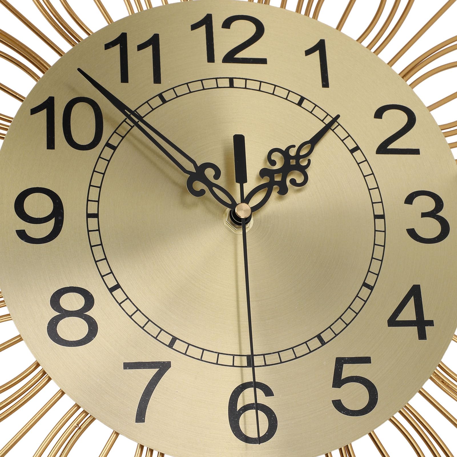 Walfront Reloj de Pared Grande Silencioso, Construcción de Metal, Números Negros Fáciles de Leer, Reloj de Pared Decorativo para Sala de Estar y Espacios de Oficina