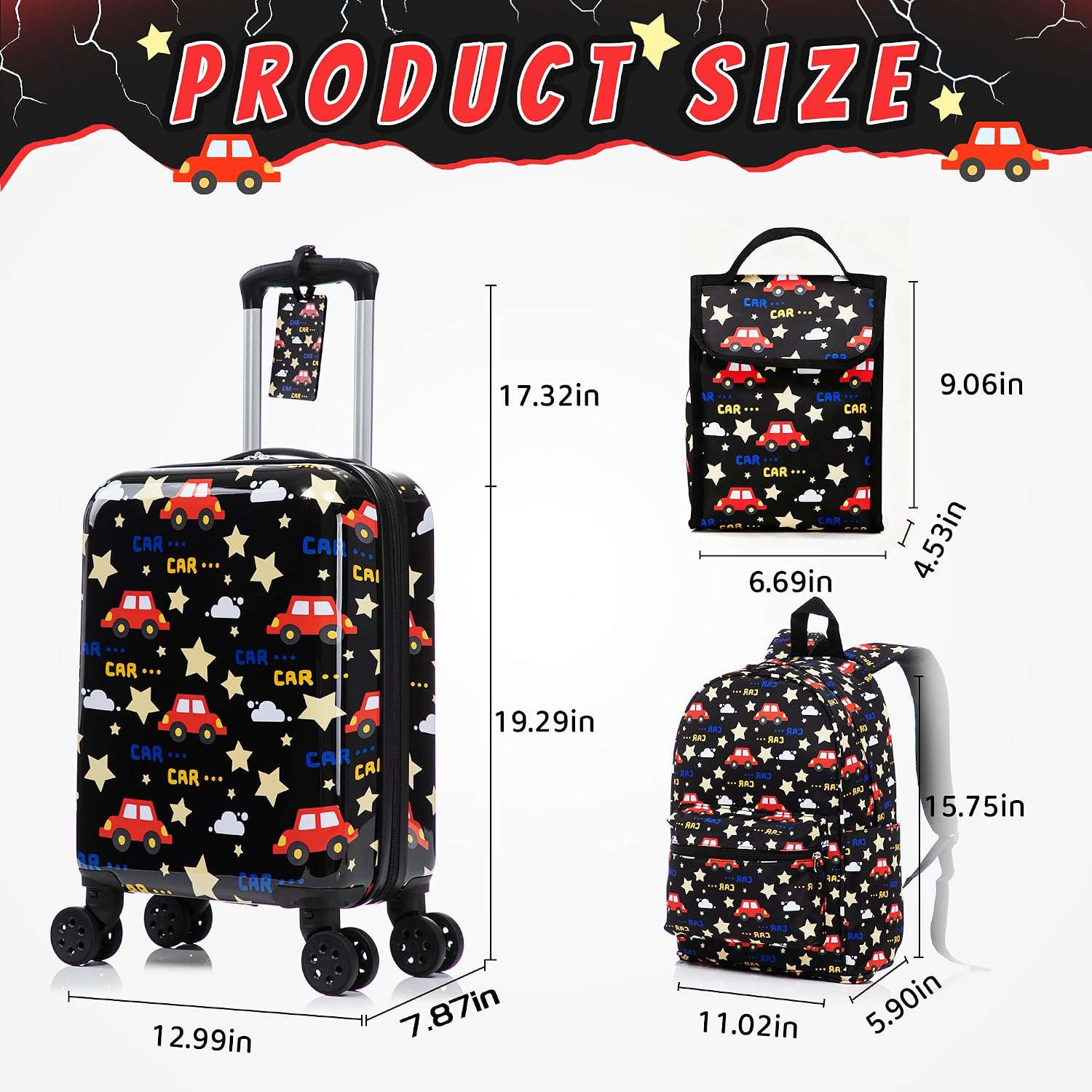 Rosamo Kid’s Luggage Set 6 Piece Suitcase Set 16’’ Hardside Luggage with Spinner Wheels Girls Boys Carry on Luggage Travel Rolling Luggage Airline Approved thumbnail