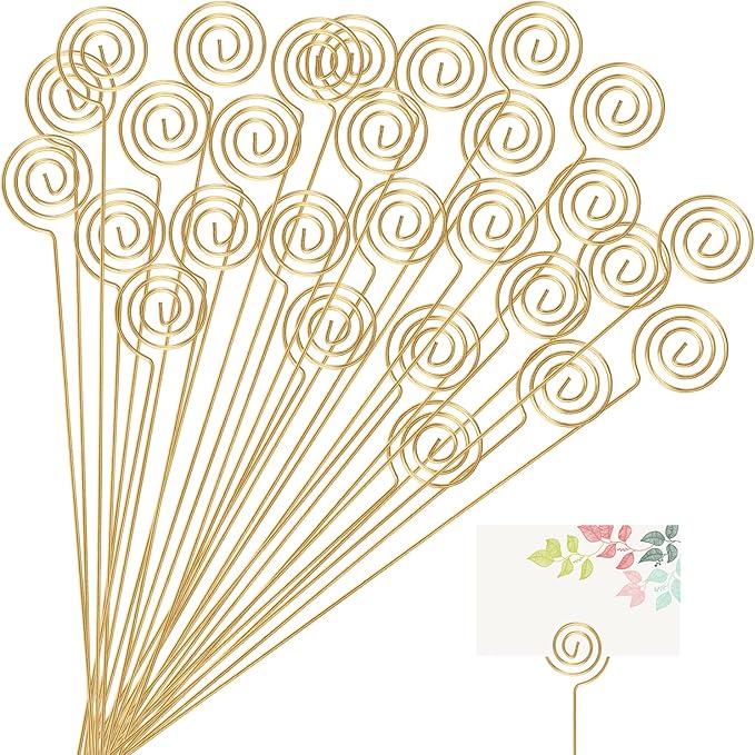 CCINEE 30Pcs Metal Wire Floral Place Card Holder Pick 13In