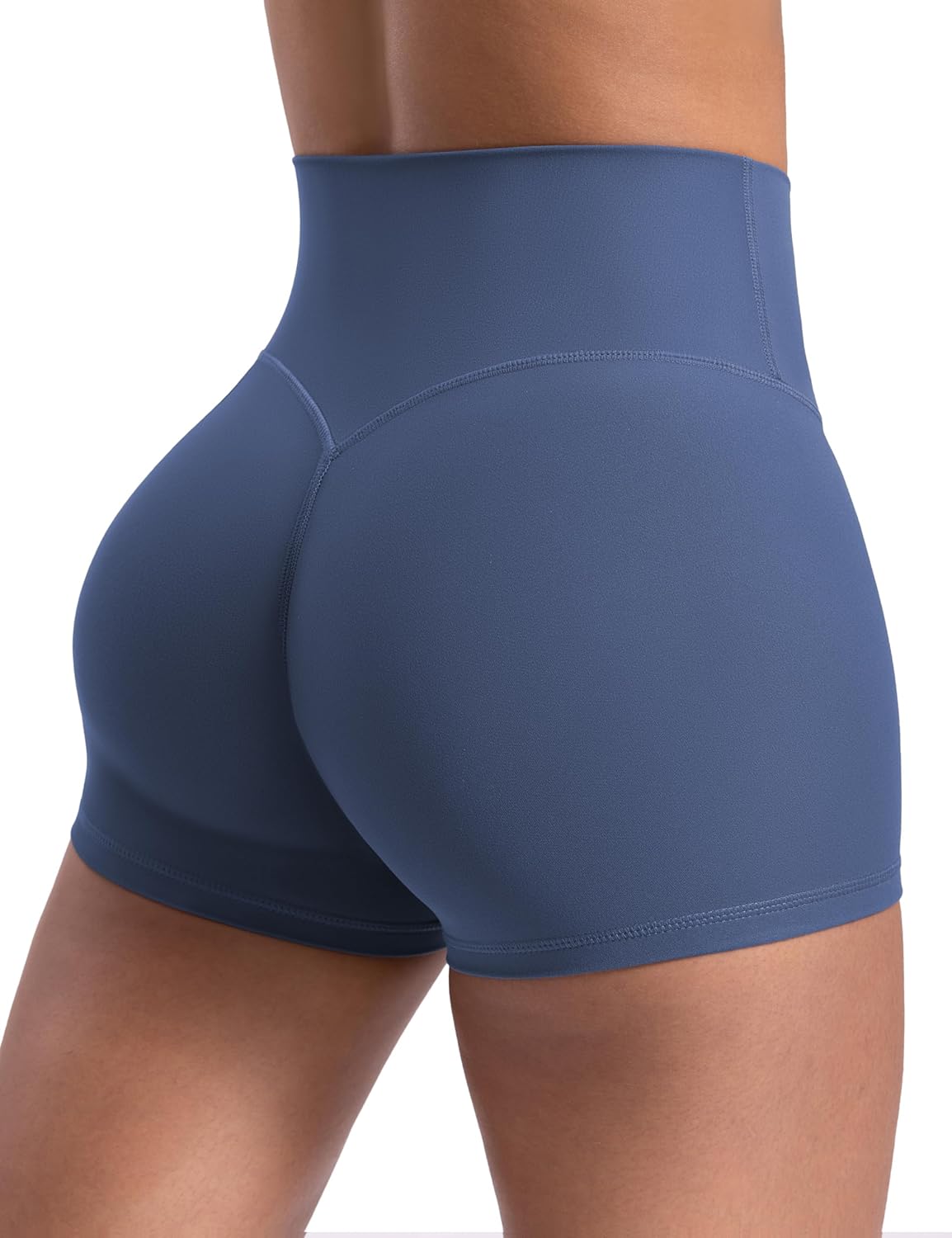 POSHDIVAH Mysticsculpt Creamlift Yoga Shorts - 2.5"/4"/6" Double-Layer No Front Seam Scrunch High Waisted Booty Shorts