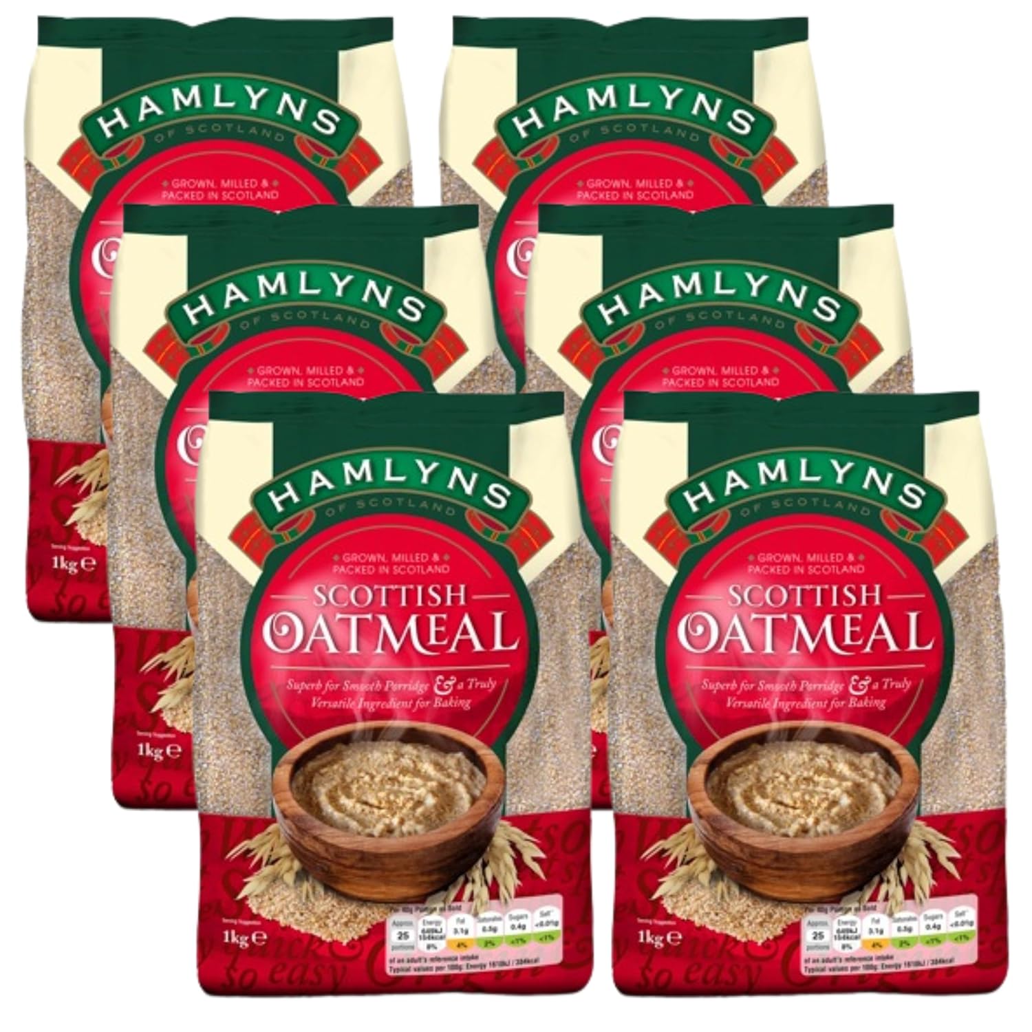 Hamlyns Scottish Fine Stoneground Oatmeal, 35 Ounce (Pack of 3)