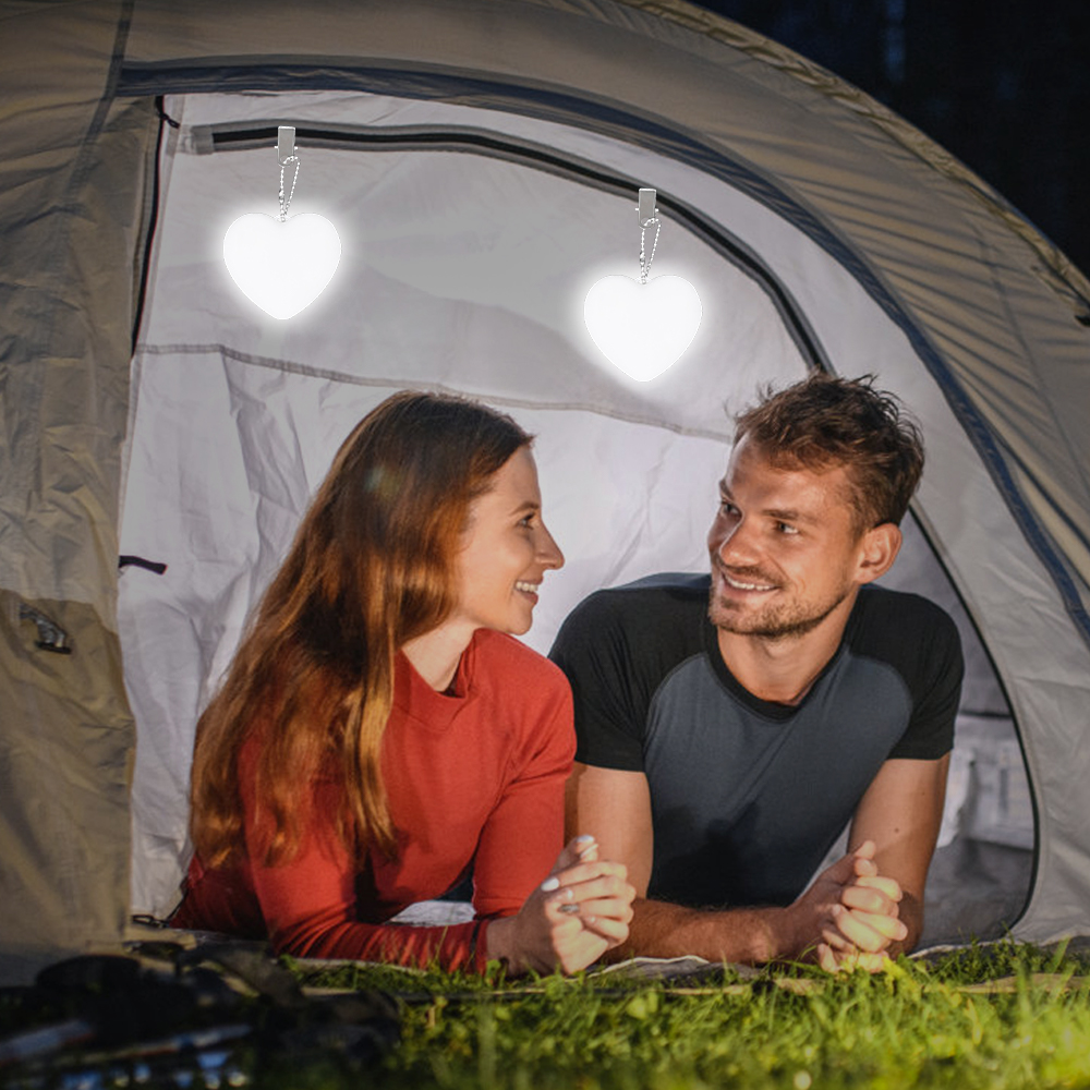 Herzförmige Taschenlampe Als Schlüsselanhänger – LED, Touchsensor, USB-ladbar, Für Camping, Sicherheit & Deko