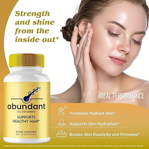 Miniatura 4 de Abundant Capsules  Píldoras oficiales de suplemento para el cabello Abundant  Máxima fuerza, fórmula totalmente natural para apoyar el crecimiento