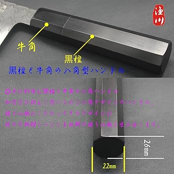 Amazon | 漁川 牛刀包丁 【切付型包丁】 【剣型牛刀】【刃渡り240