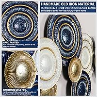 Vista 4 de KEQAM Arte de pared de metal para sala de estar, decoración de pared de metal grande, escultura de pared de lujo moderna en 3D, adecuada para sala