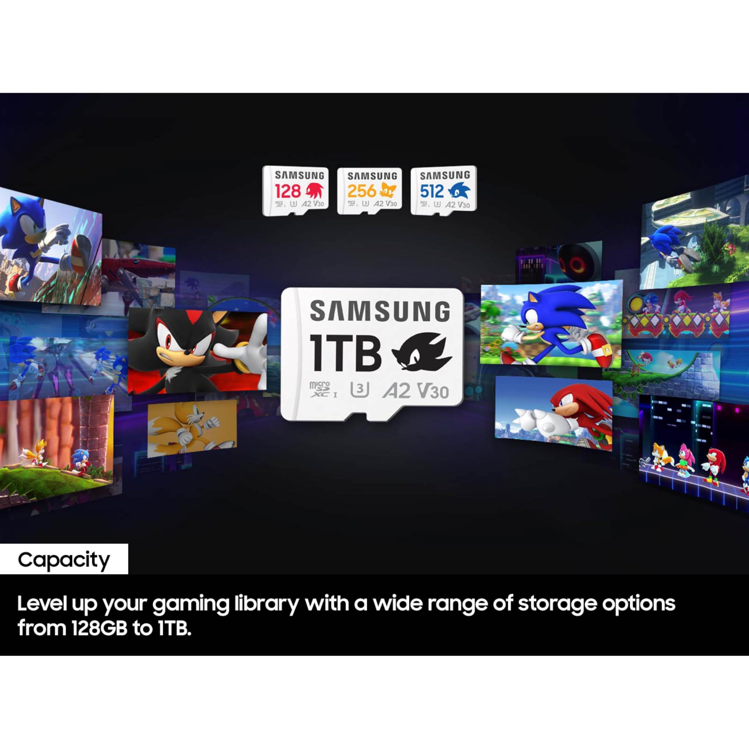 Samsung PRO Plus Sonic The Hedgehog + adattatore, 1 TB microSDXC, fino a 180 MB/s, Full HD e 4K UHD, UHS-I, C10, U3, V30, A2, per Nintendo Switch, Steam Deck, GoPRO, DJI Drone, tablet (MB-MD1T0SA/LC1)