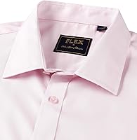 Vista 190 de Alimens & Gentle - Camisas de vestir con bolsillo y manga corta, de color liso y sin arrugas, estilo casual con botones, para hombres