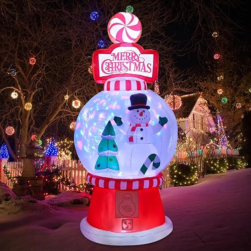 Miniatura 4 de MUMTOP 8FT Snowglobe Inflatable Christmas-Christmas Inflatables Outdoor Decorations - Snowman and Christmas Tree Christmas Inflatable with Led