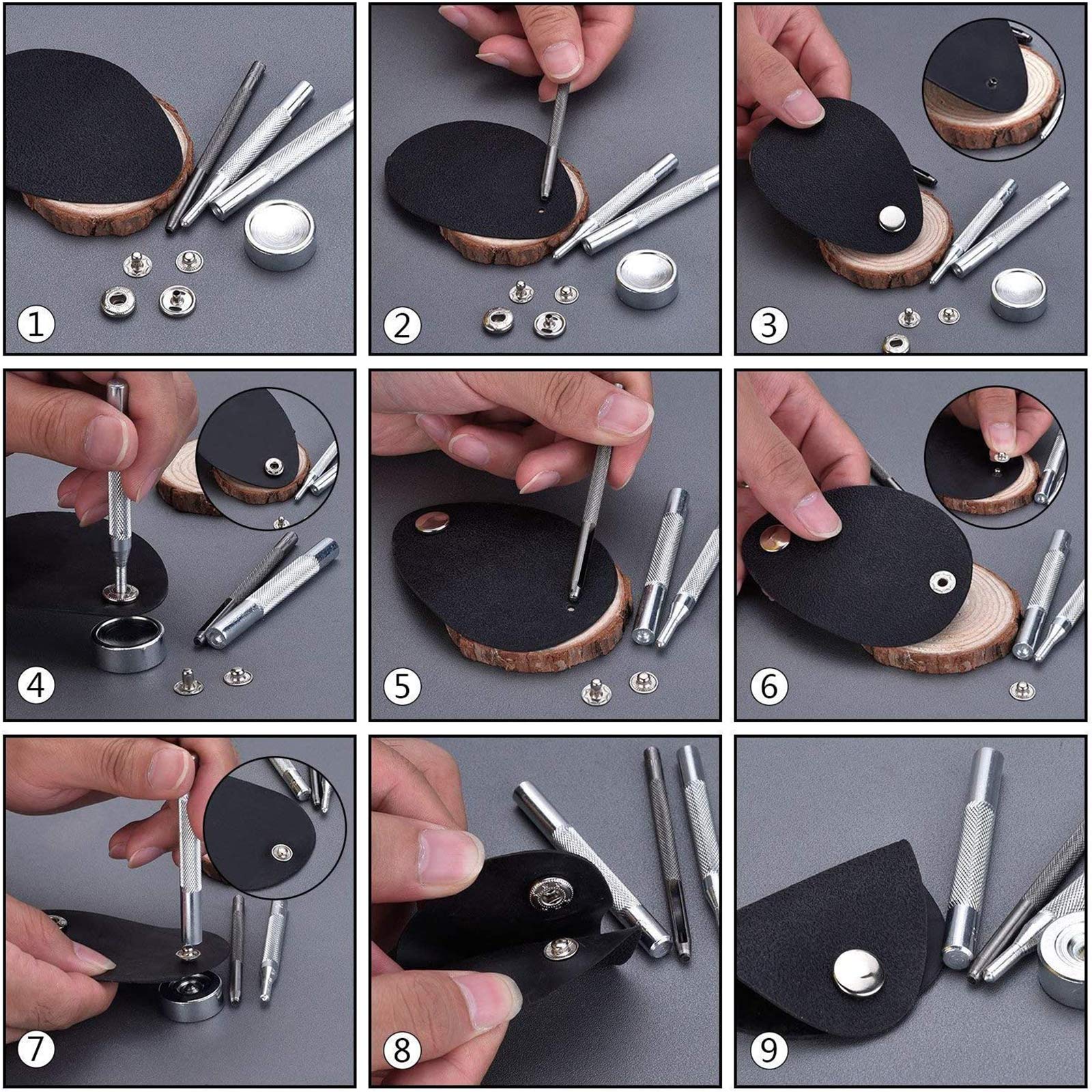 Fai Da Te Pelle Jeans Kit Bottoni A Pressione 10mm 100 Pezzi