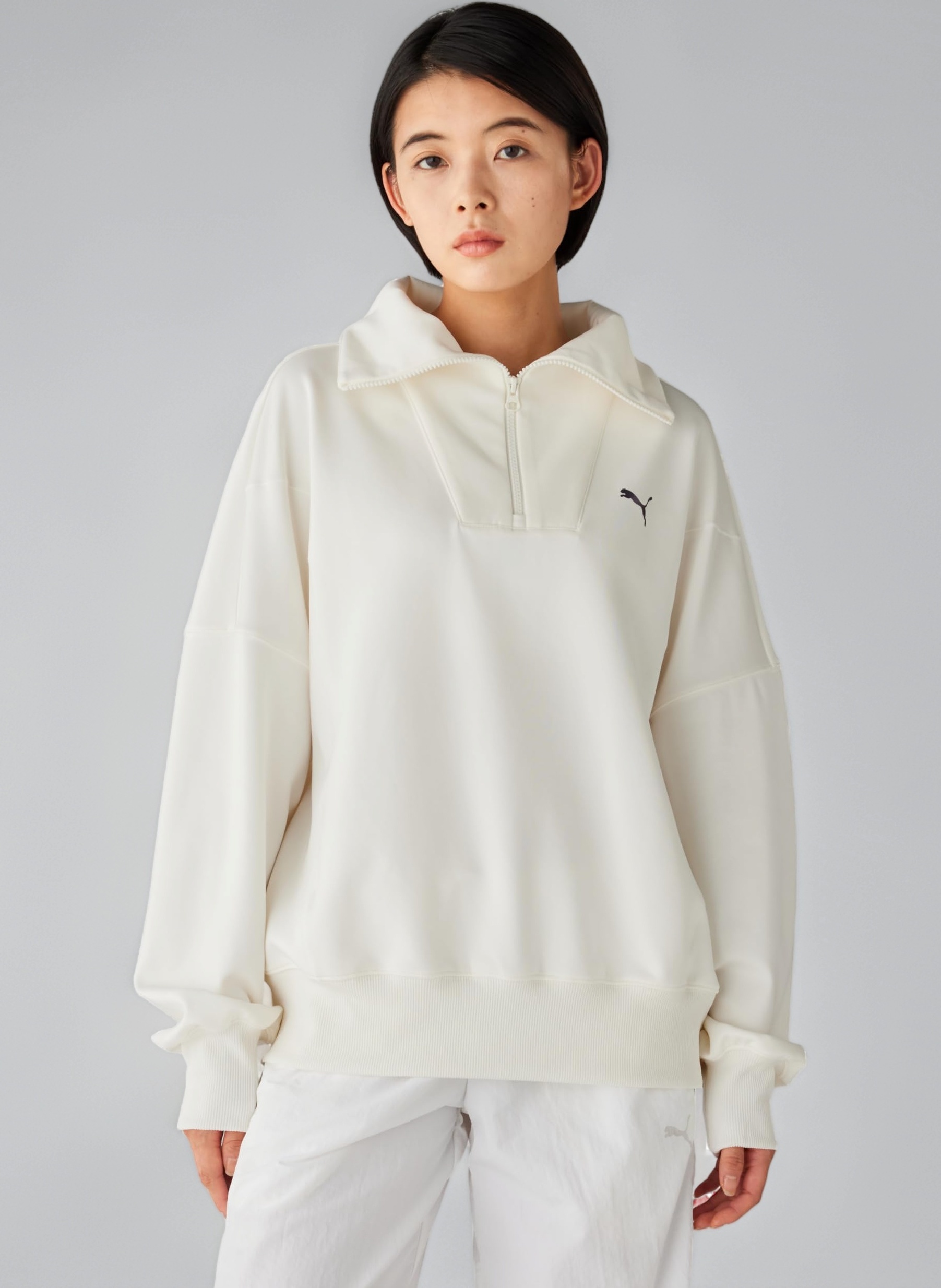 ドルトムント　トレーニングトップ　ハーフジップ　L　PUMA　プーマ　白　長袖 Amazon.co.jp: 52807787_TRN EDGE ニット ハーフジップ_ウォーム