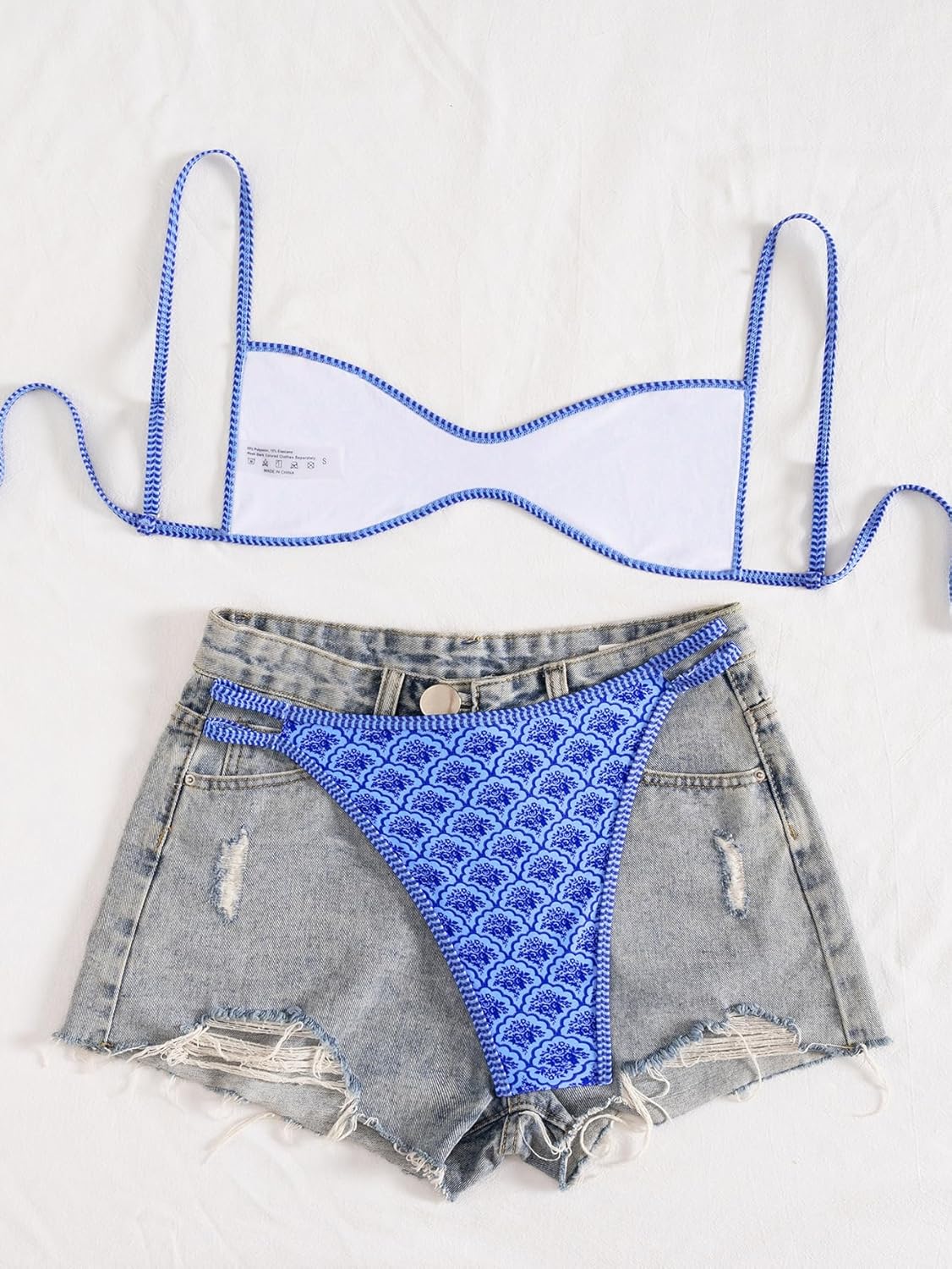 Women's Sexy High Cut Cheeky Bikini Sets 2 Pieces String Swimsuit Micro Bathing Suits