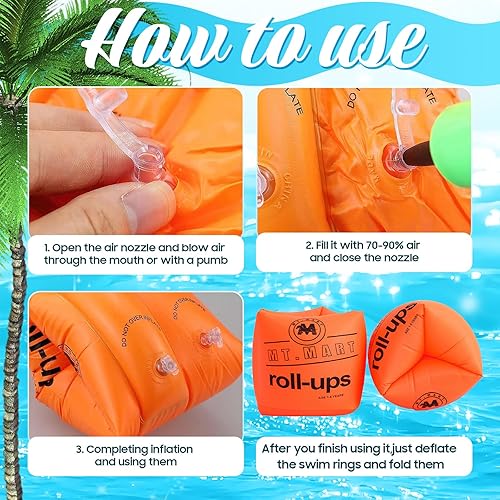Miniatura 4 de Arm Floaties for Kids 6-12 Yrs - Toddler Floaties Pool Swim Floats Inflatable Swim Arm Bands Floater Sleeves, PVC Thickened (6 Pack)