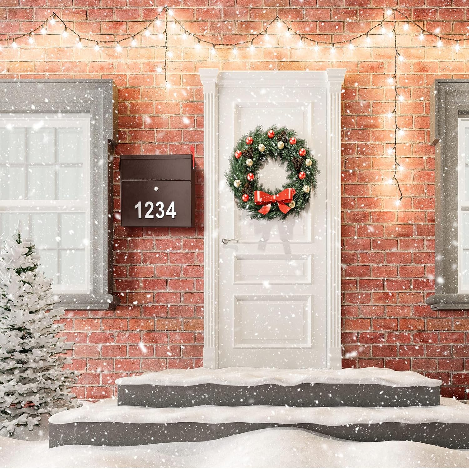 Yaocom Extra Large Wall Mount Mailboxes for Outside 15.35 x 15 x 7 Inches Locking Security Mail Box Galvanized Steel Wall Mailbox Large Capacity Post Box with Key Lock and Reflective Stickers(Brown)