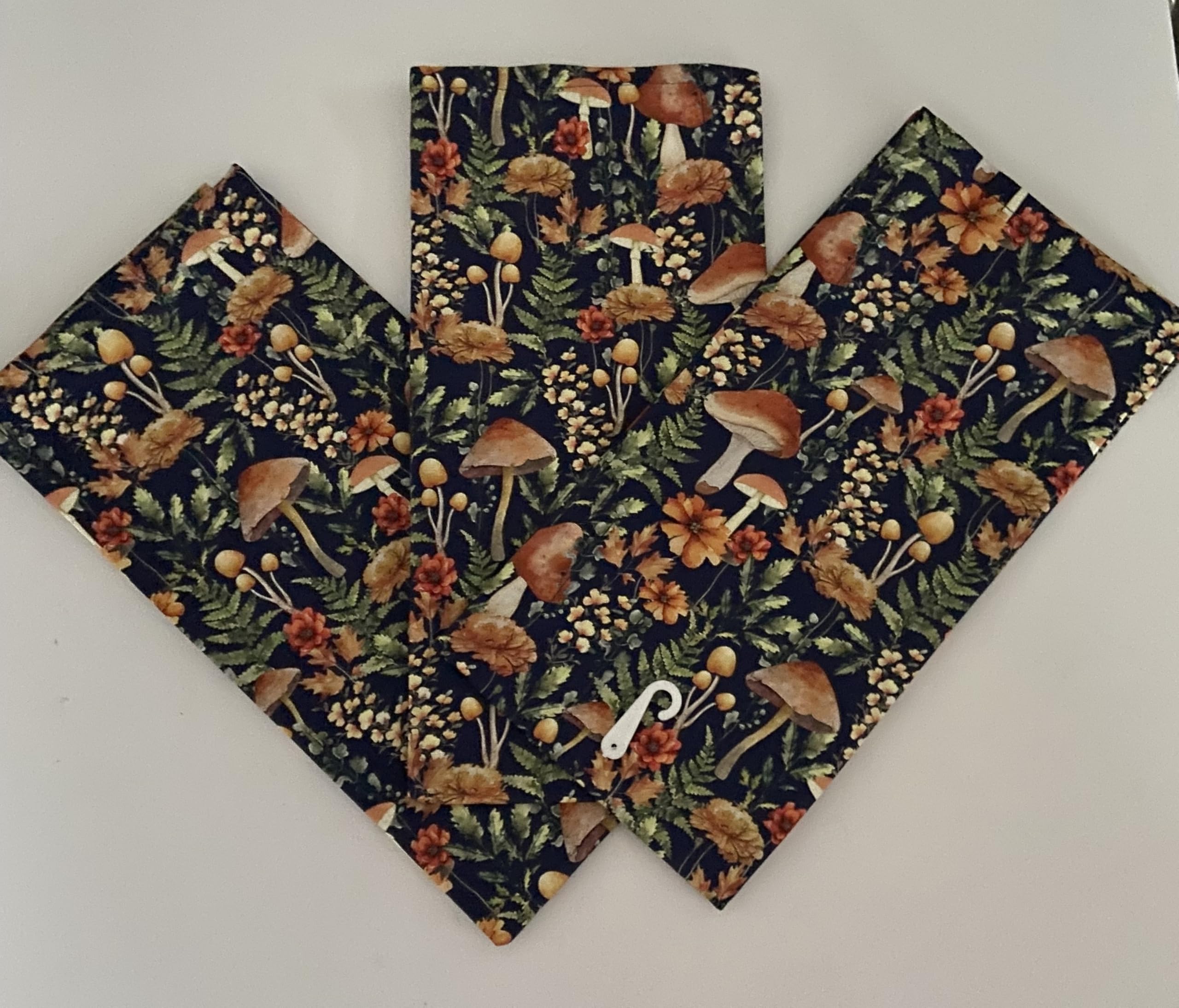 Jansons Navy Blue Mushroom Toadstool Design 3 Pack Kitchen Tea Towels 100% Cotton In 50Cm X 70Cm
