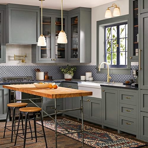 Miniatura 3 de Alwayspon Adhesivos de transferencia de azulejos de vinilo esmerilado para despegar y pegar, calcomanías autoadhesivas para azulejos de pared,