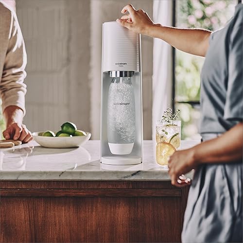 Miniatura 8 de SodaStream Terra - Máquina de agua con gas (blanco) con CO2, botella DWS y gota Bubly
