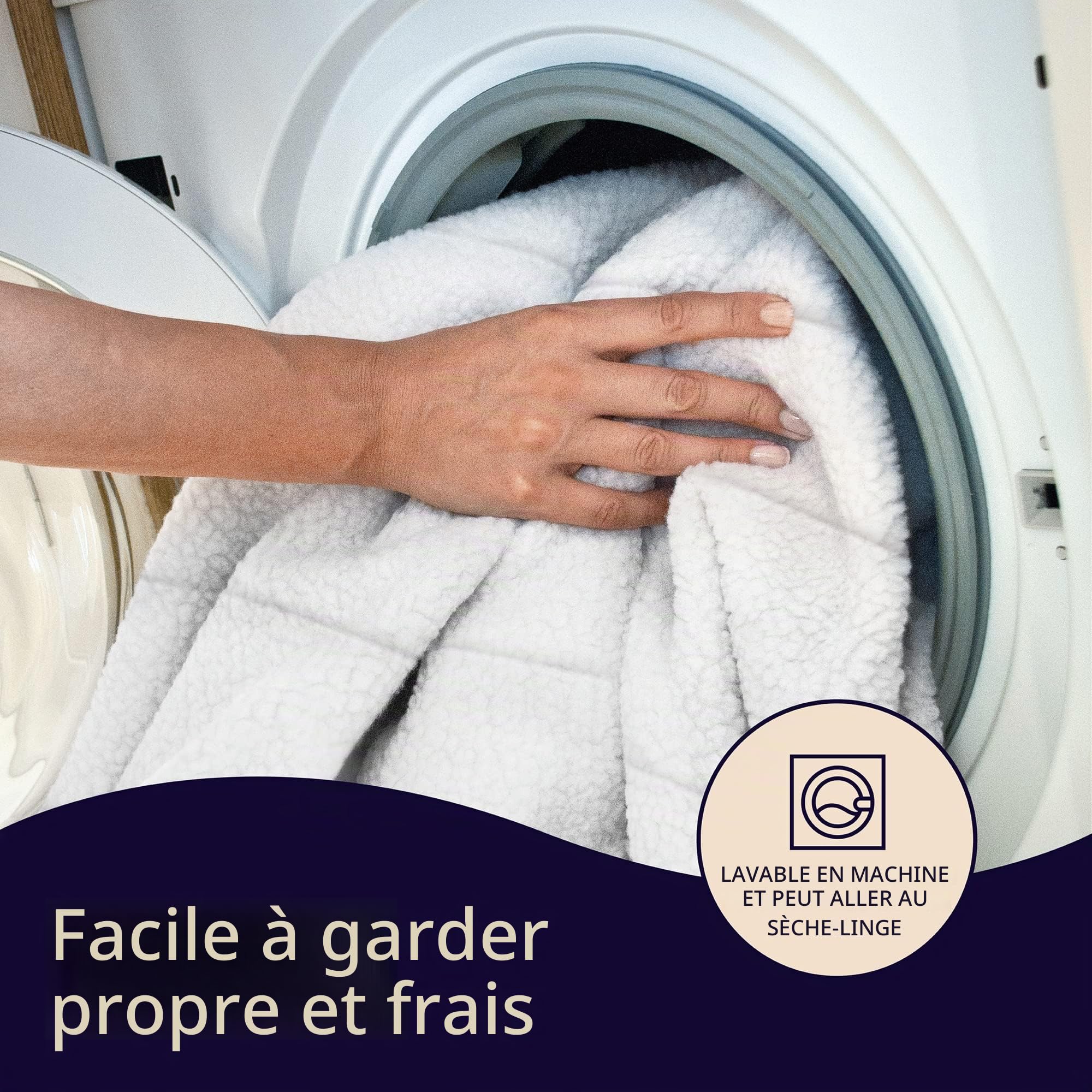 Dreamland Intelliheat+ Couverture chauffante Rapide pour lit Double, 190 x 137 cm, Sangles élastiques, 1 contrôle, 6 réglages de température et minuteur, Lavable en Machine