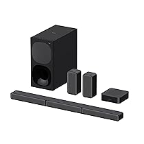 Sony HT-S40R – Soundbar per TV a 5.1 canali 600W Dolby Digital, Subwoofer cablato e Speaker posteriori wireless, connessione Bluetooth, Colore Nero