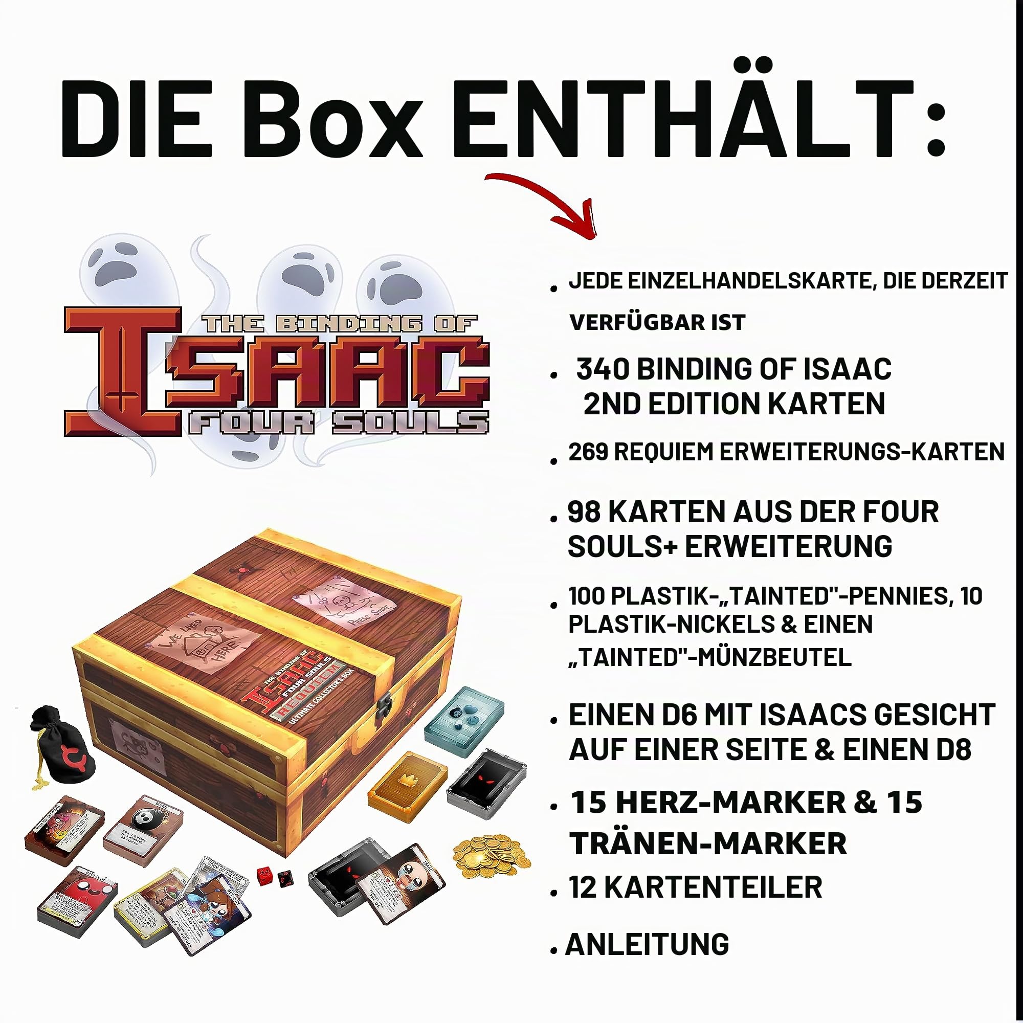 Maestro 76243 Binding of Isaac: Four Requiem-The Ultimate Collection-EN Boardgame, Bunt, Rechteckig