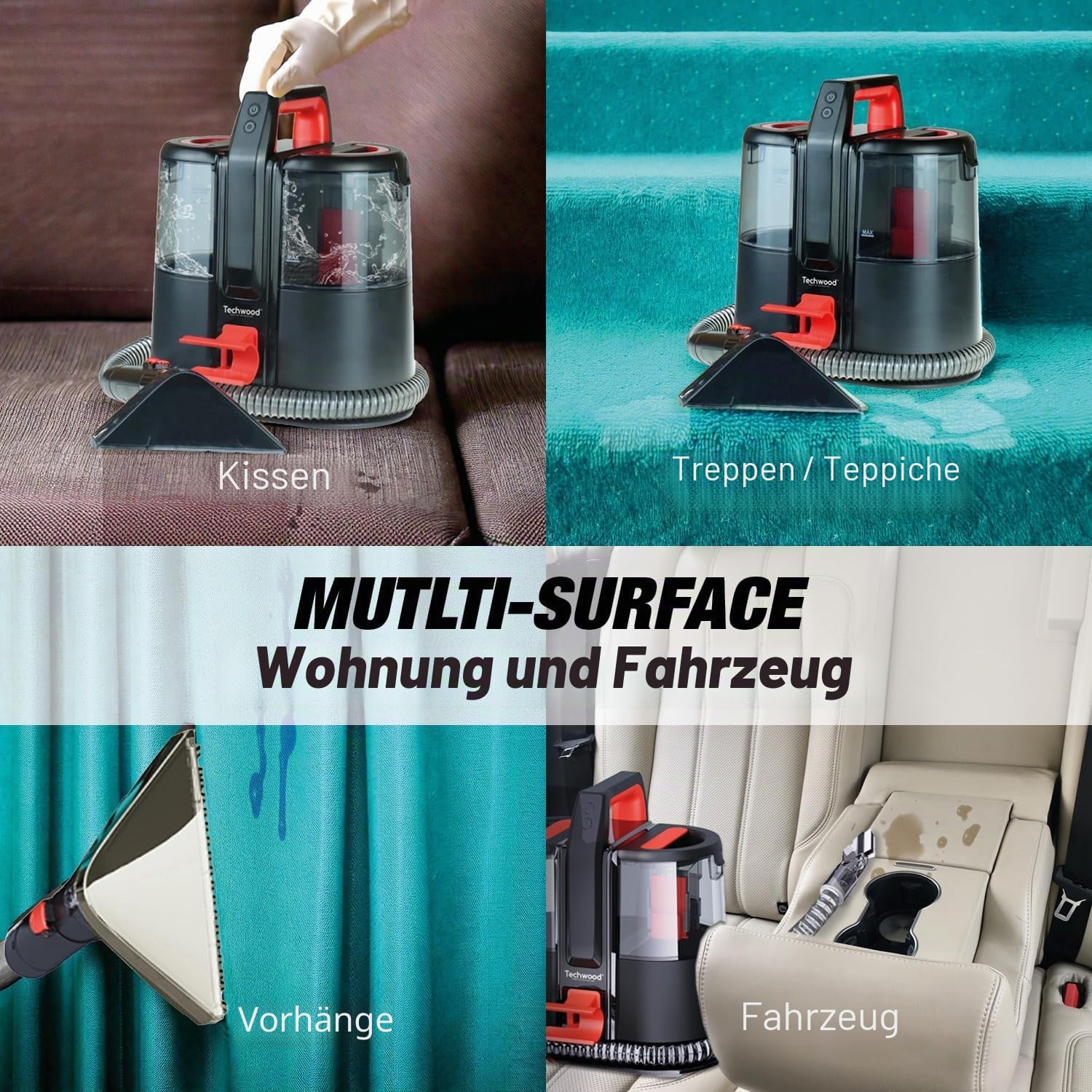 Reiniger – kabelloser, wiederaufladbarer Fleckenentferner TAN-8005R Techwood
