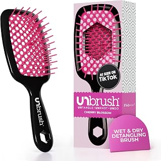 FHI Heat UNbrush Detangling Brush: Pain-Free Brushing for Wet/Dry Hair, DuoFlex Anti-Static Bristles, Lightweight Vented Handle