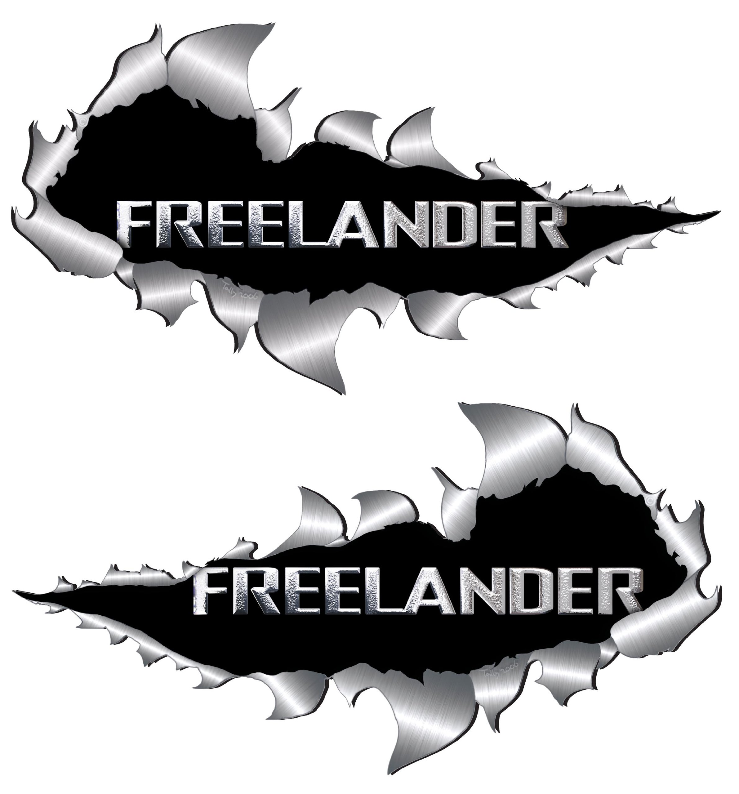 Totally Graphics Black Small Size Freelander Metal Rip Open Sticker
