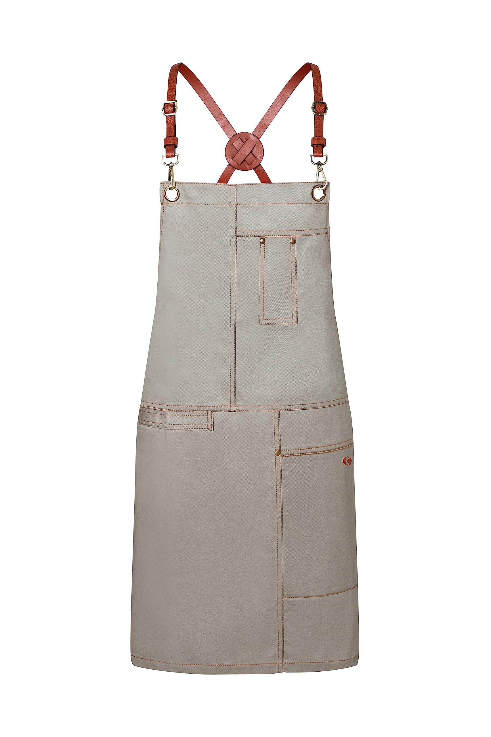 Karlowsky Grembiule Urban X-Style 68 x 80 cm, in pelle, unisex, 100% cotone, grigio pietra