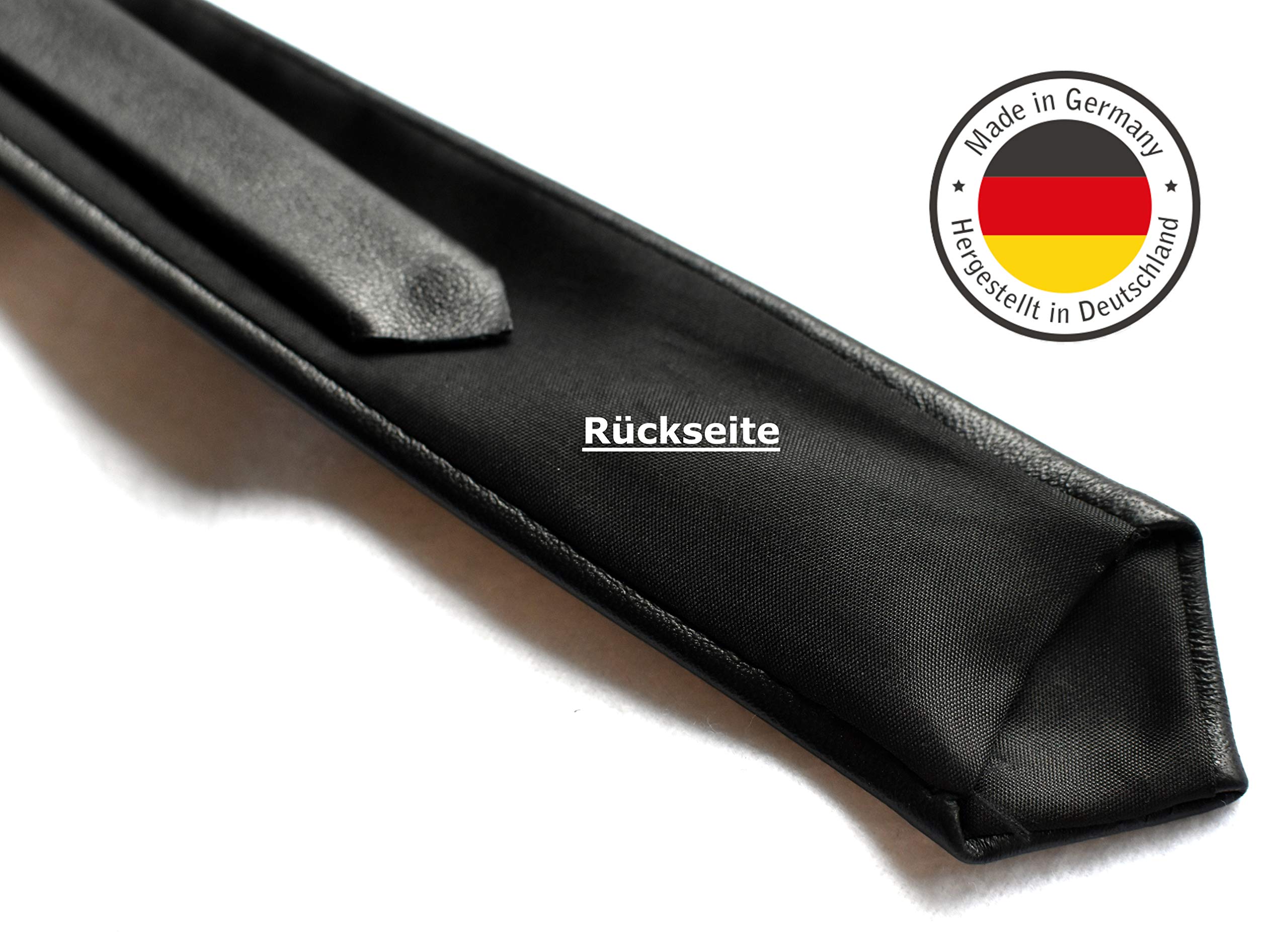 ADAMANT Echt-Lederkrawatte 100% Echtes Lamm-Nappa-Leder 4,5cm Schmal -Made in Germany-