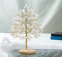 Vista 133 de Rose Quartz Gemstone Tree of LifeNatural Reiki Crystals Gemstone Chakra Tree for Positive Energy, Geode Agate Slice Base, Feng Shui Decor, Good