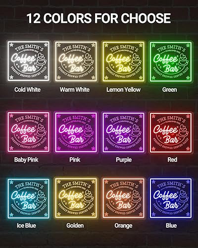 Miniatura 8 de Letreros de neón personalizados para decoración de pared, letreros de neón personalizados regulables para estación de café, tienda, cocina, regalo