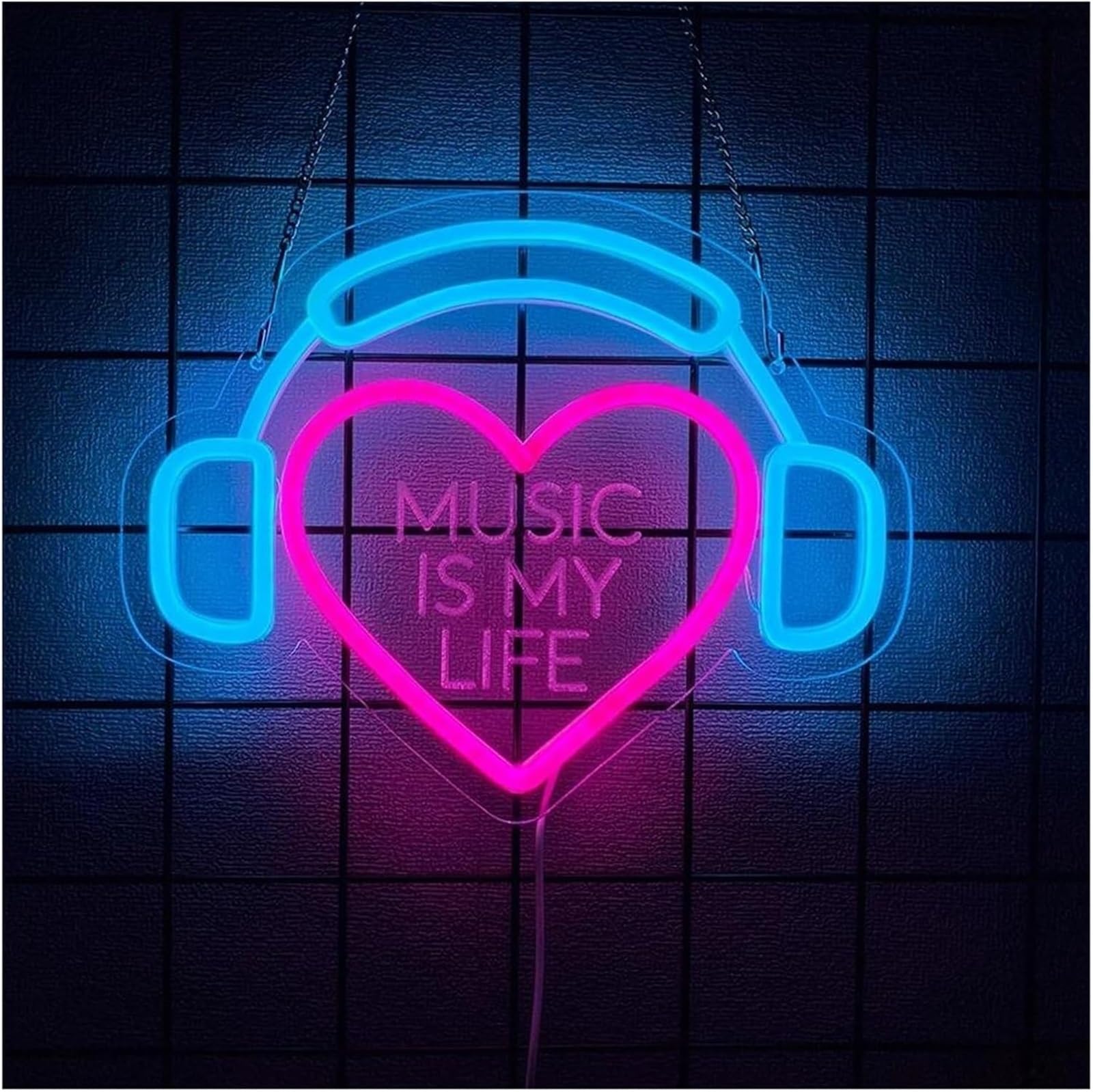Zynther Neon lamp for neon Lamp for Logo of Game Headphones Music Classrooms Wall Decor Ktv and Rooms