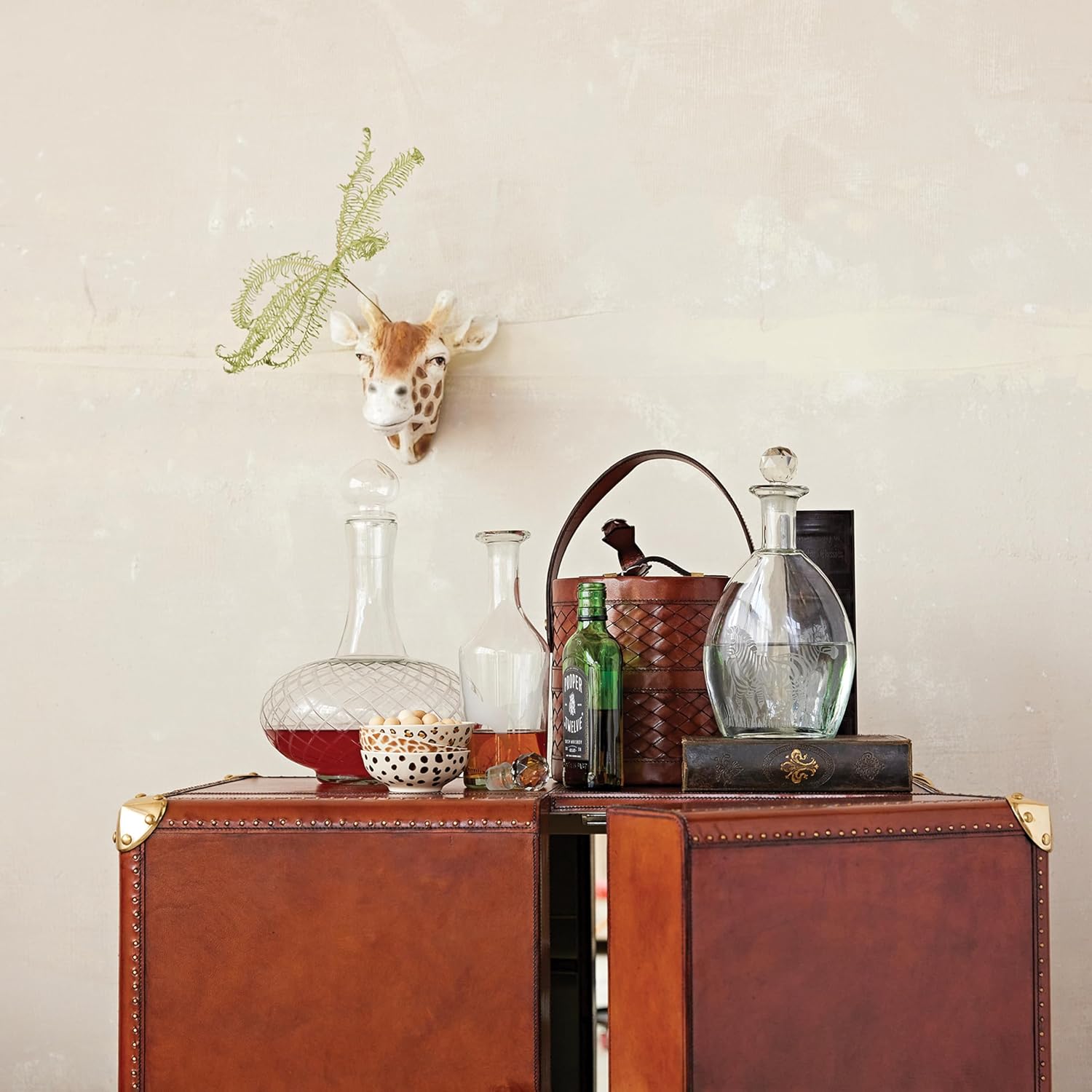 Creative Co-Op 3.5-Quart Glass Decanter with Glass Stopper, Clear