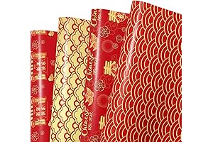 Bolsome 12 Sheets Chinese New Year Wrapping Paper