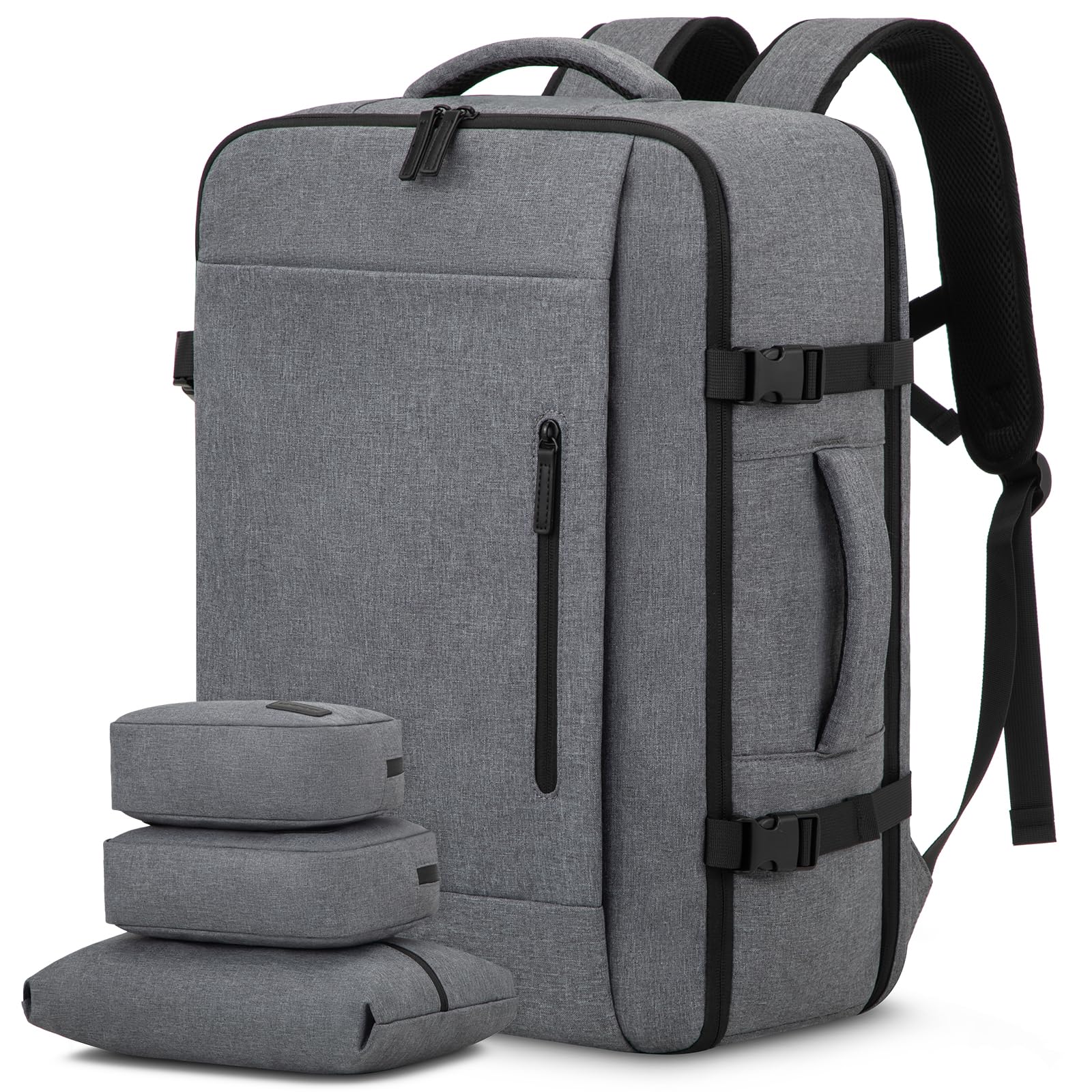 LOVEVOOK Zaino da Viaggio Aereo Bagaglio a Mano Borsa da Cabina per Easyjet 45x36x20 Impermeabile Antifurto Zaino Viaggio Uomo Donna 15,6 Pollici Zaino Porta PC per Scuola Lavoro Trekking, Grigio