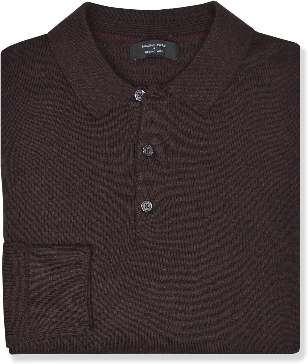 Banana Republic Mens 776571 Merino Wool Long Sleeve Polo Sweater,