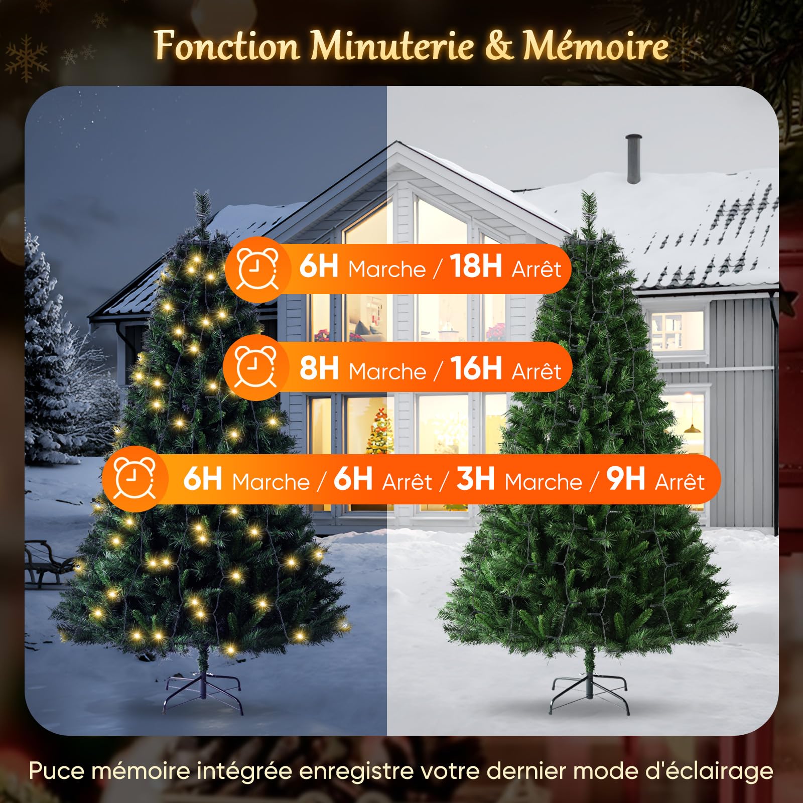 SALCAR Guirlande Lumineuse 490 LEDs pour Sapin de Noêl avec Télécommande, 3m x 14 exterieur Etanche Guirlande LED Sapin Décoration (2,1-3,5m sapin) pour Décoration Noël, Fête, Jardin