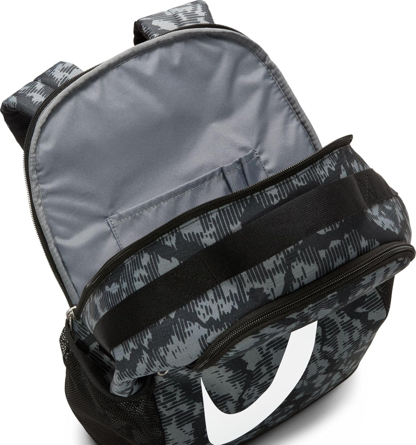 NIKE Unisex Kids Youth Brasilia Backpack - Cat Aop Fa24 Backpack (pack of 1), Black/Black/White, One Size, Young Athletes - Image 4