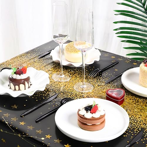 Vista 97 de Tudomro 3 manteles rectangulares de plástico para decoración de fiesta de cumpleaños, para mujeres y hombres, suministros de fiesta de baby shower