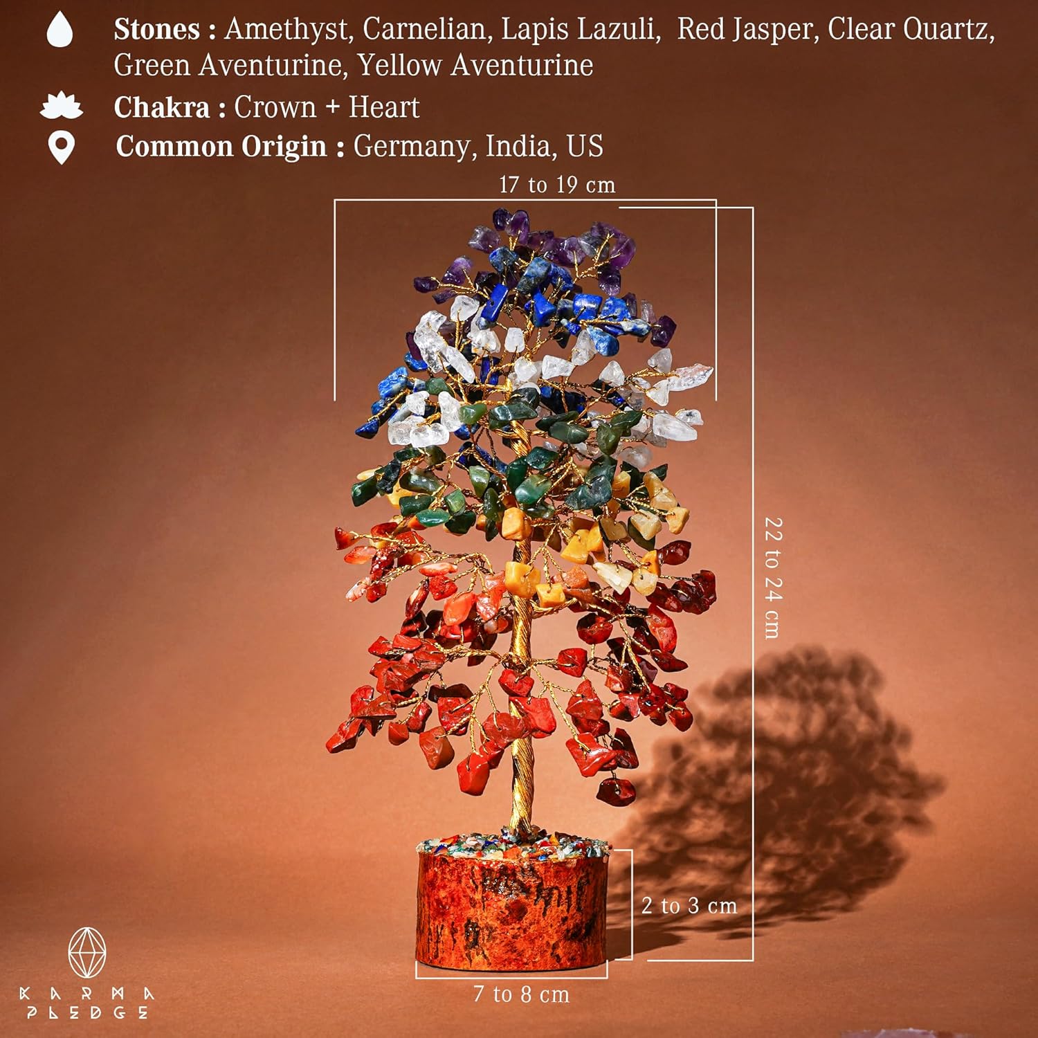 7 Chakra Healing Crystal Tree of Life for Manifestation, Handmade Crystal Tree for Good Luck, Positive Energy, Reiki, Home Office Room Wall Decor, Unique Birthday Gift for Women, Men, Mom & Dad - Image 2