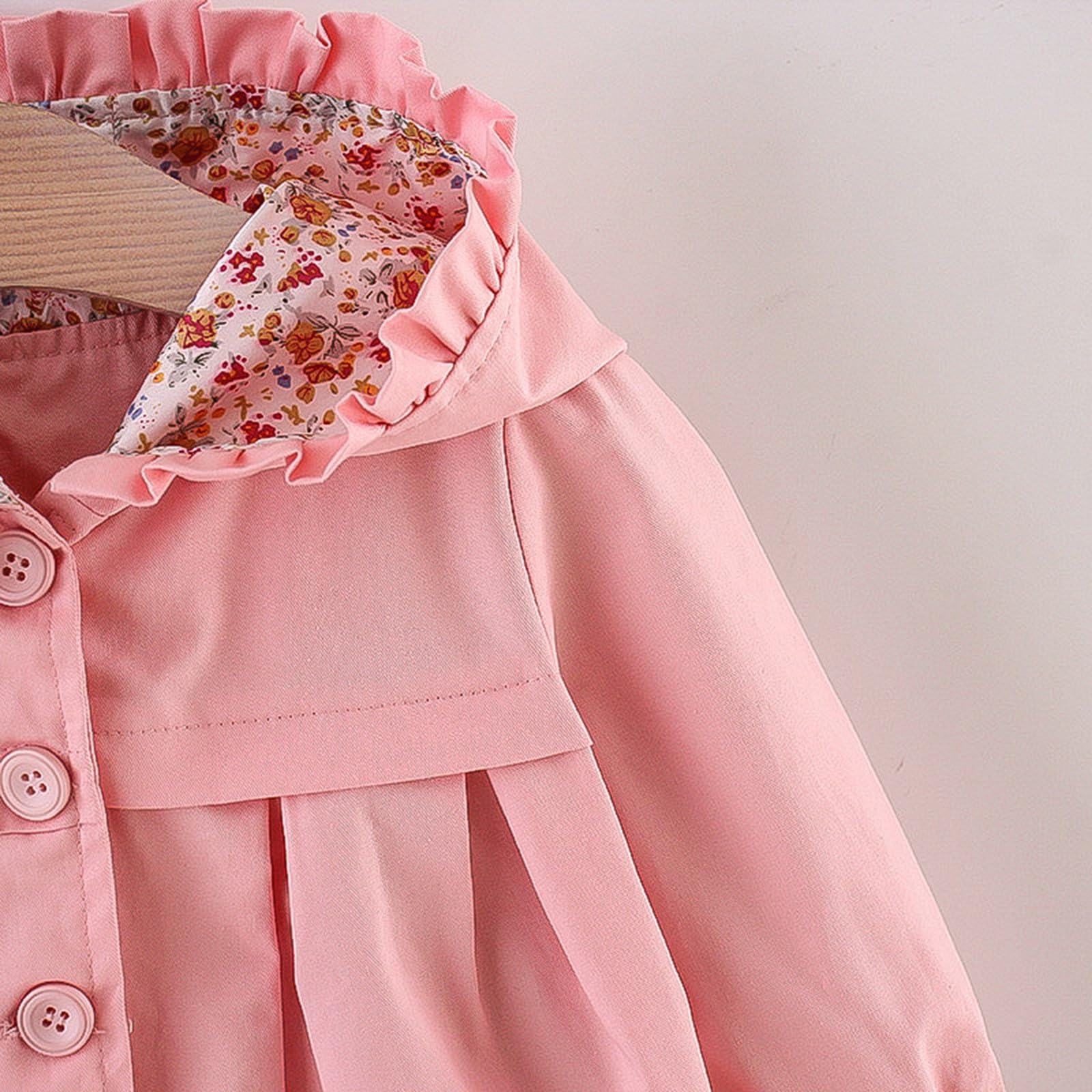 Vestes à capuche décontractées pour le printemps et l'automne 2025 - Manteau coupe-vent pour bébé fille - Manteaux d'hiver avec trous pour les pouces