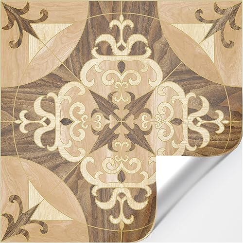 Oxdigi Azulejos de suelo impermeables para despegar y pegar, azulejos de vinilo autoadhesivos, calcomanías de suelo de bricolaje, suelos vintage