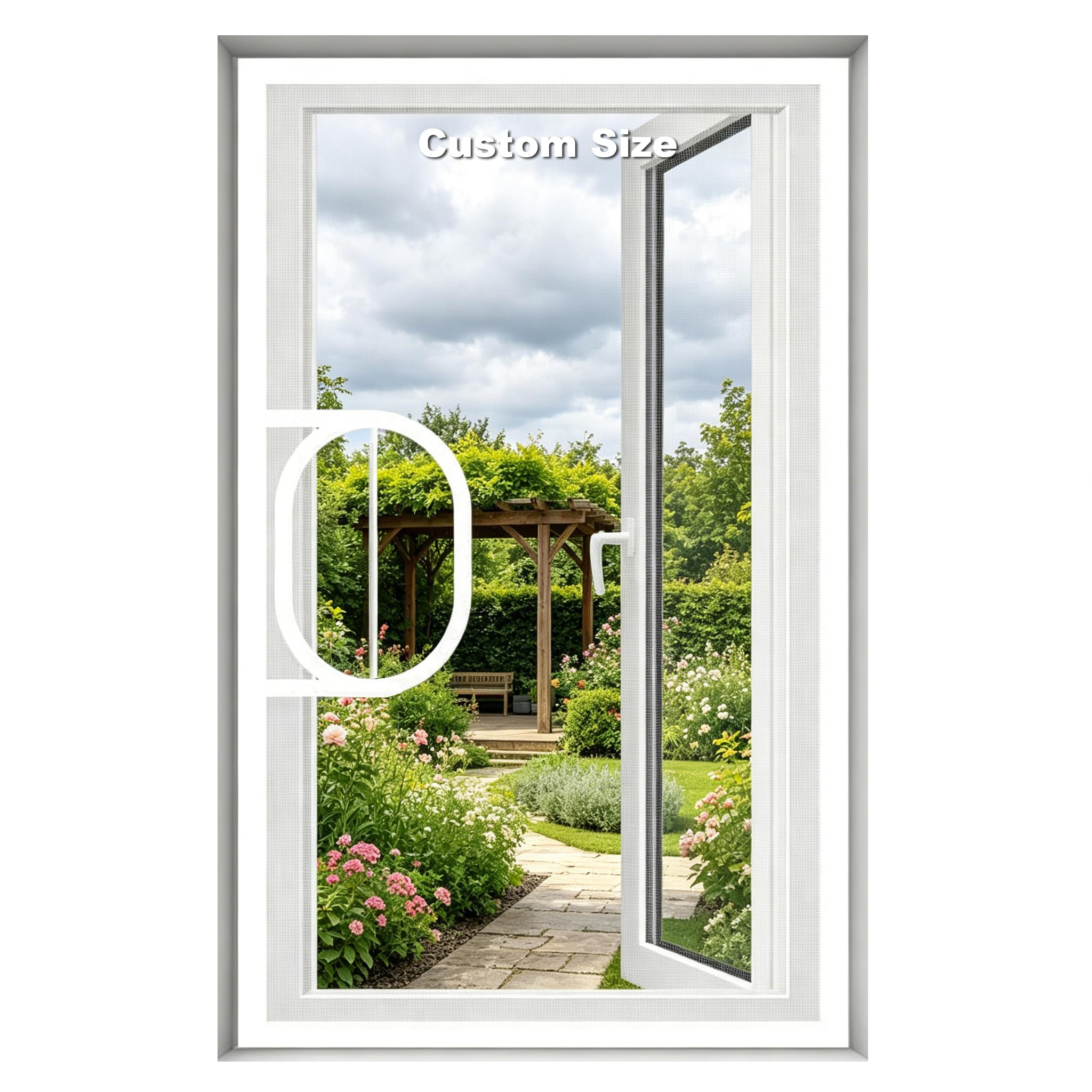 Fly Screens for Windows, Self-Adhesives Window Netting for Insects, Cat Window Guard Screen, Semi-Transparent Bug Mosquito Net, Fitted to Multiple Windows