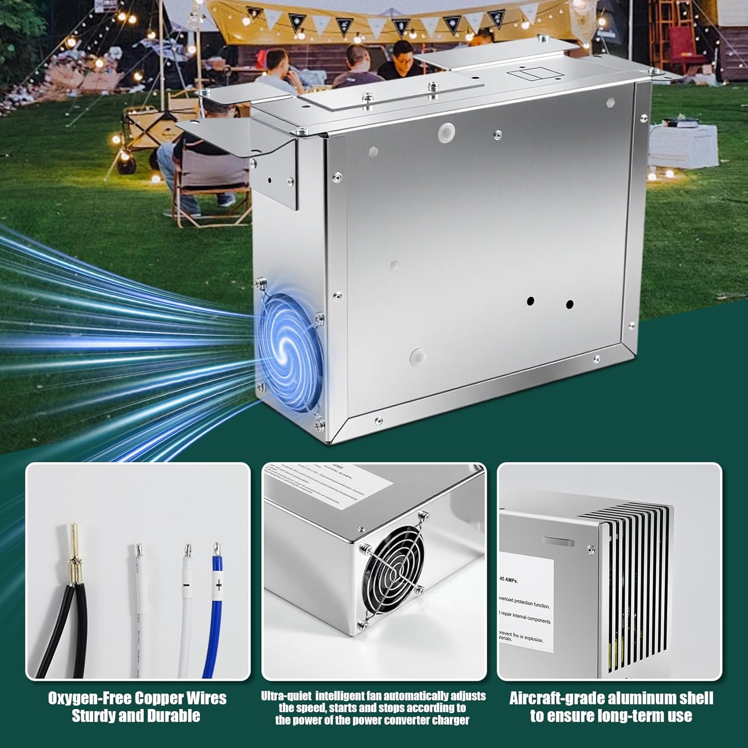 45 Amp RV Power Converter Charger Replacement 3-Stage Power Converter for Series 45RU 500,8300,7300,7345,5300,8345,6345 Suitable for Camper RV Trailer Built-in Battery Charger