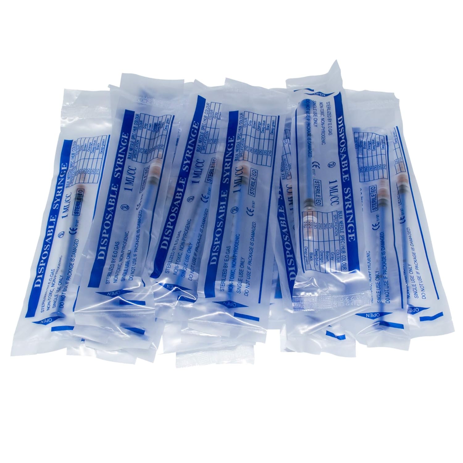 20Pack-1ml/cc Syringe with 25Ga Needle,Disposable Syringe with Needle (1ml20) : Industrial & Scientific